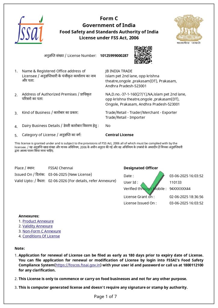fssai licence (1) page 0001